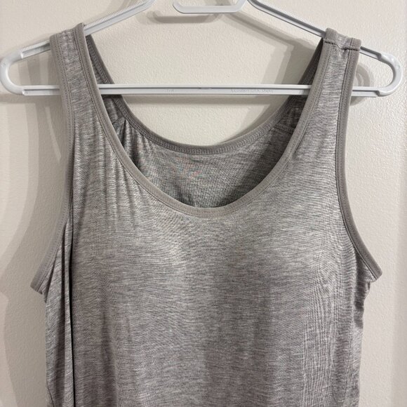 NWOT Gray Tank Top with Built-in Bra - Picture 2 of 7
